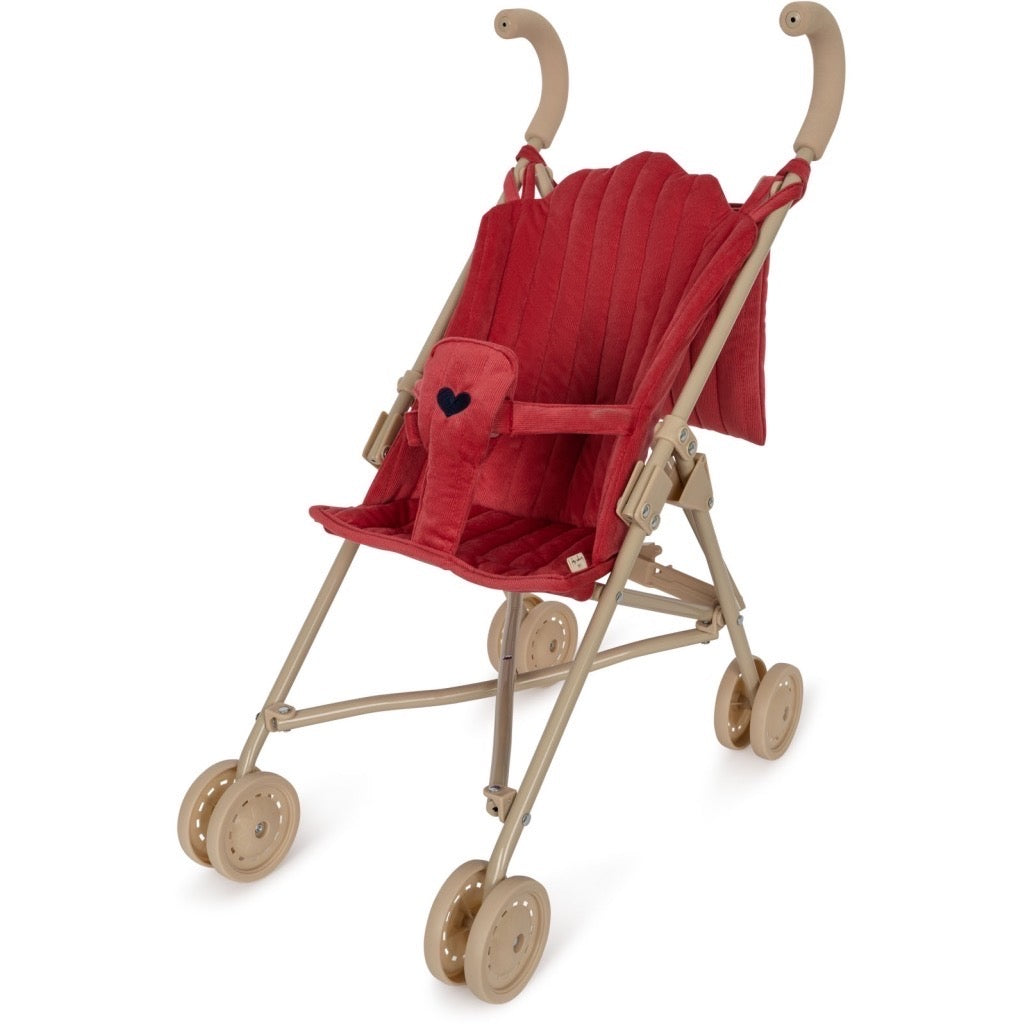 corduroy doll stroller - red