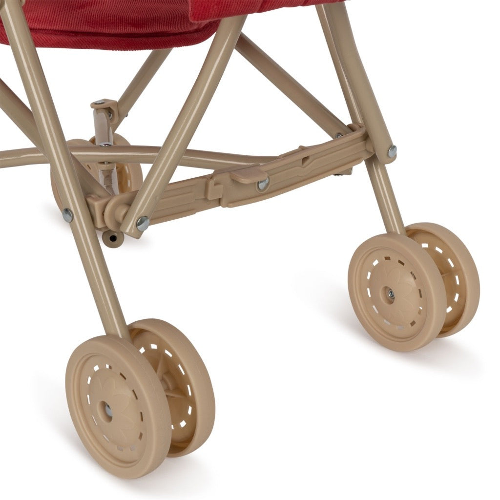 corduroy doll stroller - red