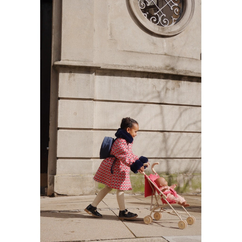 corduroy doll stroller - red