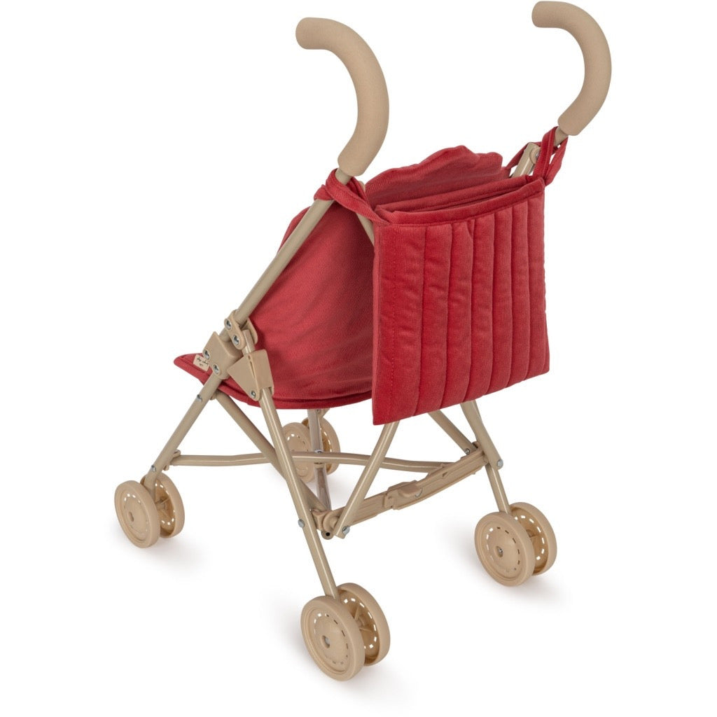 corduroy doll stroller - red