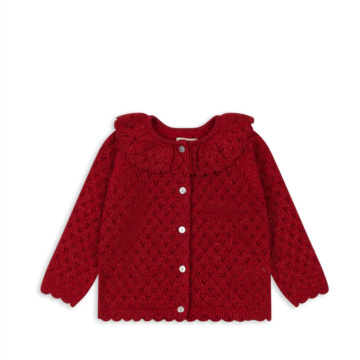 holiday knit cardigan - savy red