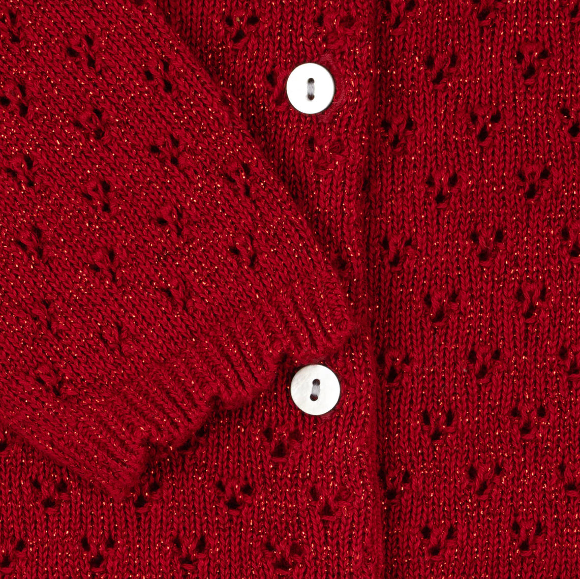 holiday knit cardigan - savy red