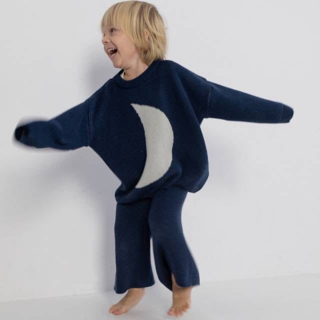 Cotton moon sweater – navy blue