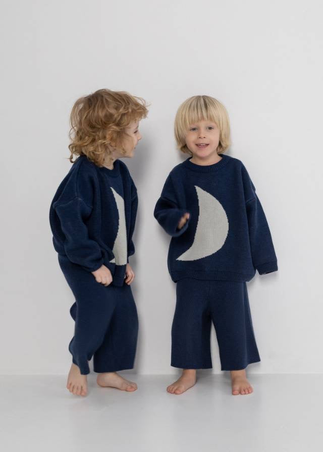 Cotton moon sweater – navy blue